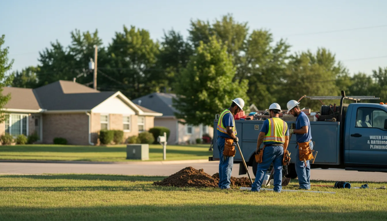 Residential water line and bathroom plumbing service in Camden, TX